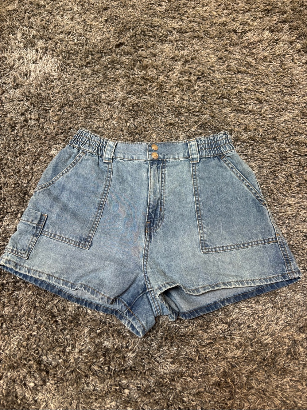 Vanilla Star Light Blue Denim High-Rise Jean Shorts